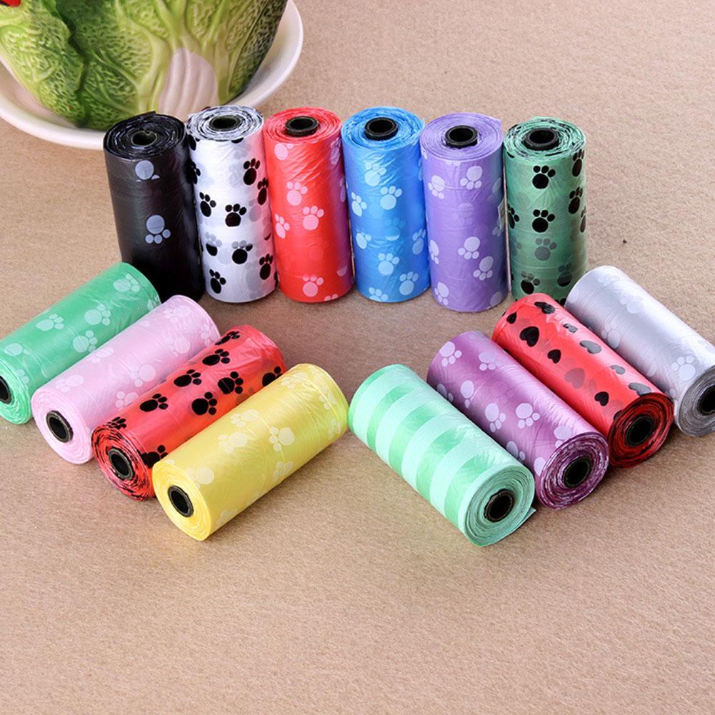 Cuộn túi đựng rác màu sắc ngẫu nhiên nhỏ gọn và tiện dụng khi mang theo dọn chất thải thú cưng