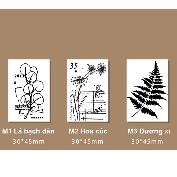 Con Dấu Gỗ Hoa Lá Retro M2