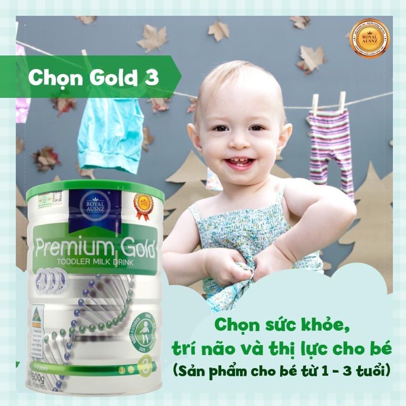 [Mã 267FMCGSALE giảm 8% đơn 500K] Sữa Hoàng Gia Úc Royal Ausnz Premium Gold Số 1, 2, 3 (Hàng Air Nội địa)