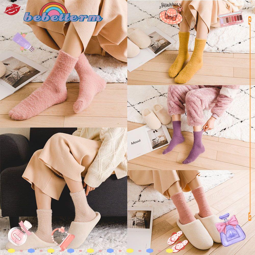 Vớ lông cừu san hô mềm mại thoáng khí giữ ấm mùa đông cho nữ