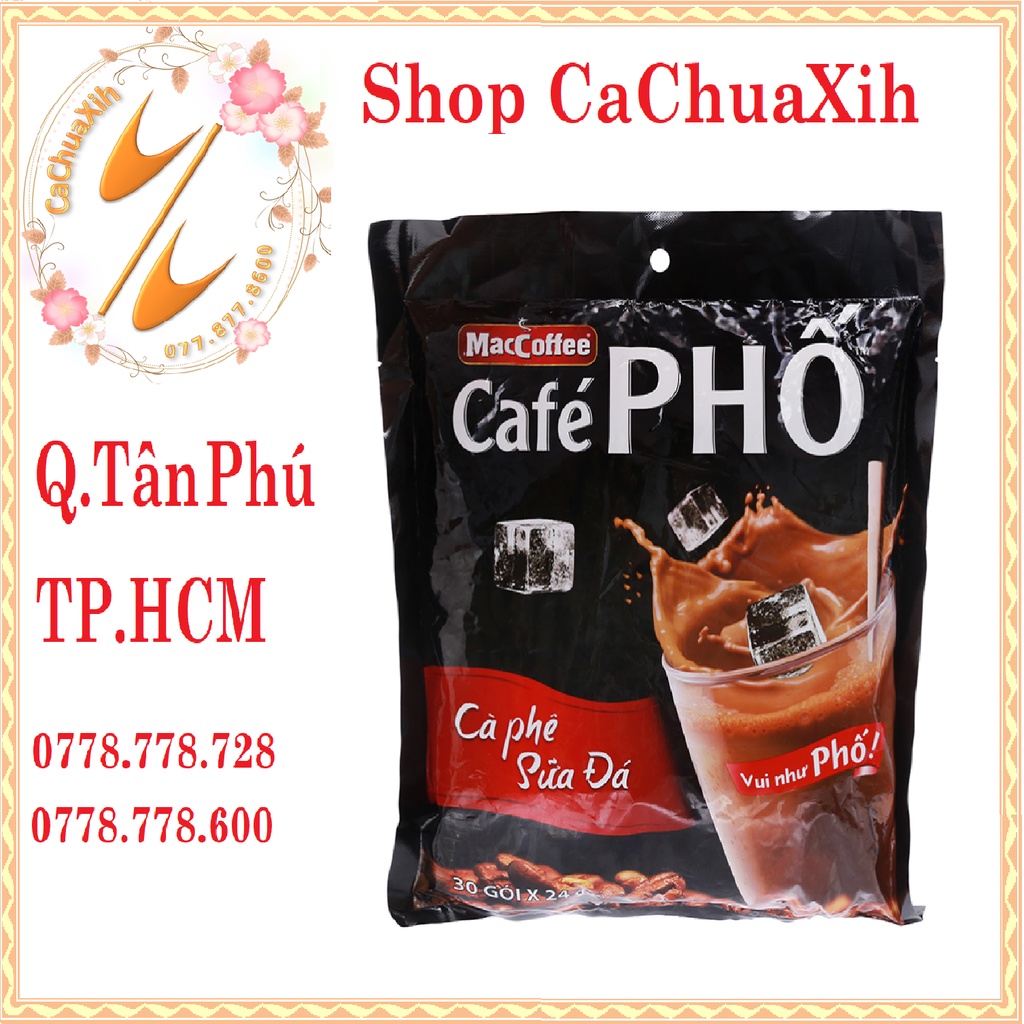 Cà phê Phố sữa đá bịch 30 gói x 24g
