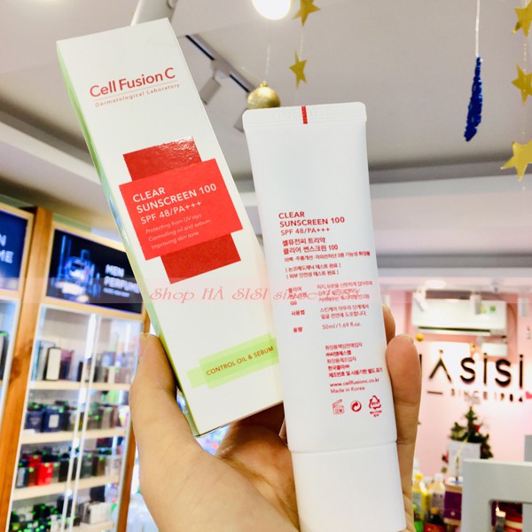 Kem Chống Nắng Dành Cho Da Dầu, Da Mụn, Da Nhạy Cảm CELL FUSION C CLEAR SUNSCREEN100 SPF 48 50ML