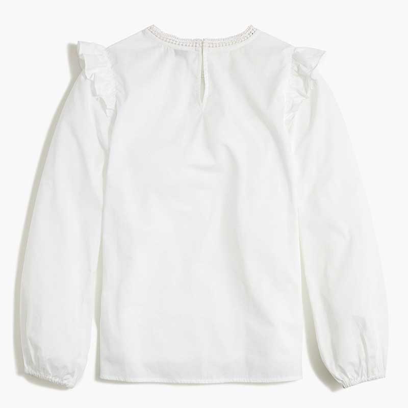 Áo kiểu nữ J.Crew Long Sleeve Ruffle Shoulder - nhiều màu