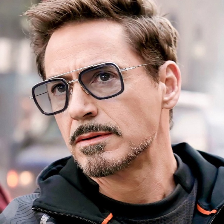 Kính mát gọng vuông thời trang nam mô phỏng Iron Man Tony Stark có tính thẩm mỹ cao