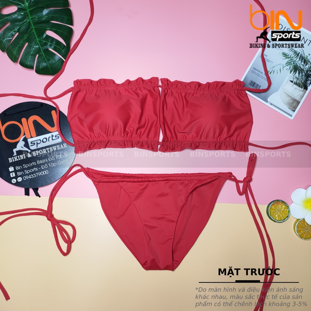 Bikini Nữ Hai Mảnh Quần Tam Giác Mút Mỏng Sexy Freesize Bin Sports BHV083