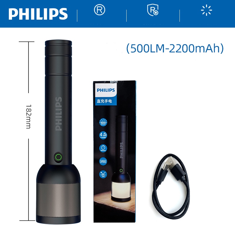 Đèn pin Philips chống nước siêu sáng 3 chế độ - Đèn pin siêu sáng philips du lịch dã ngoại--Đèn pin cầm tay