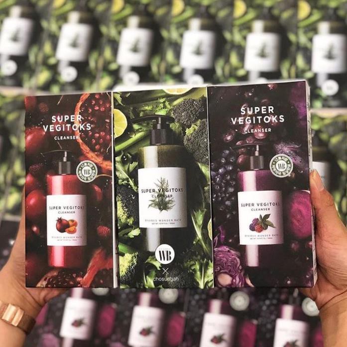 Hàng Hàn- Sữa Rửa Mặt Thải Độc Sủi Bọt Rau Củ Super Vegitoks Cleanser - Màu Tím