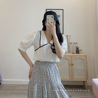 An Yên 엔 - Áo kiểu freesize Kiều Trinh màu trắng
