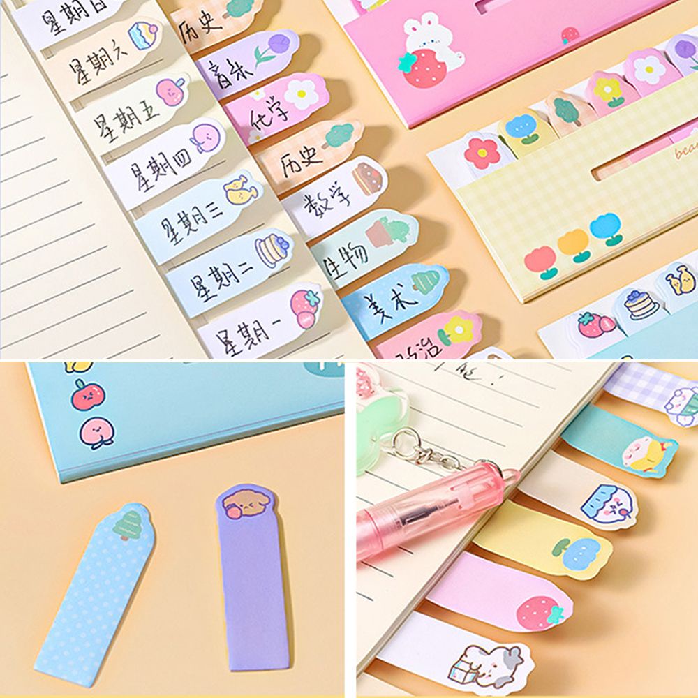 Set 120 giấy ghi chú tự dính in họa tiết hoạt hình dễ thương