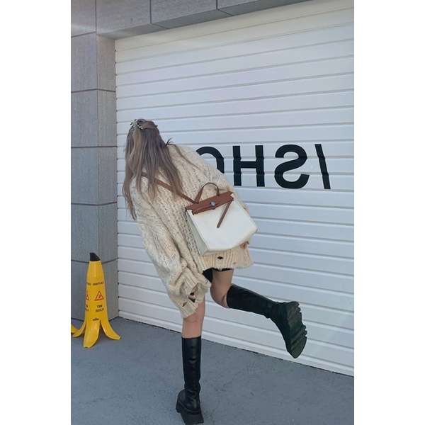 Phong Cách Mùa Thu Mới!Đầm Sweater Dệt Kim Dáng Rộng Phong Cách Nhật Bản Thời Trang Mùa Thu 2022