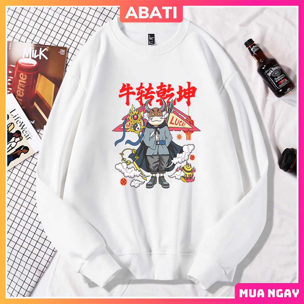 Áo nỉ sweater nam nữ cổ tròn dài tay ấm áp ABATI Áo nỉ mùa đông form rộng vải nỉ bông ấm áp phong cách hàn quốc | BigBuy360 - bigbuy360.vn