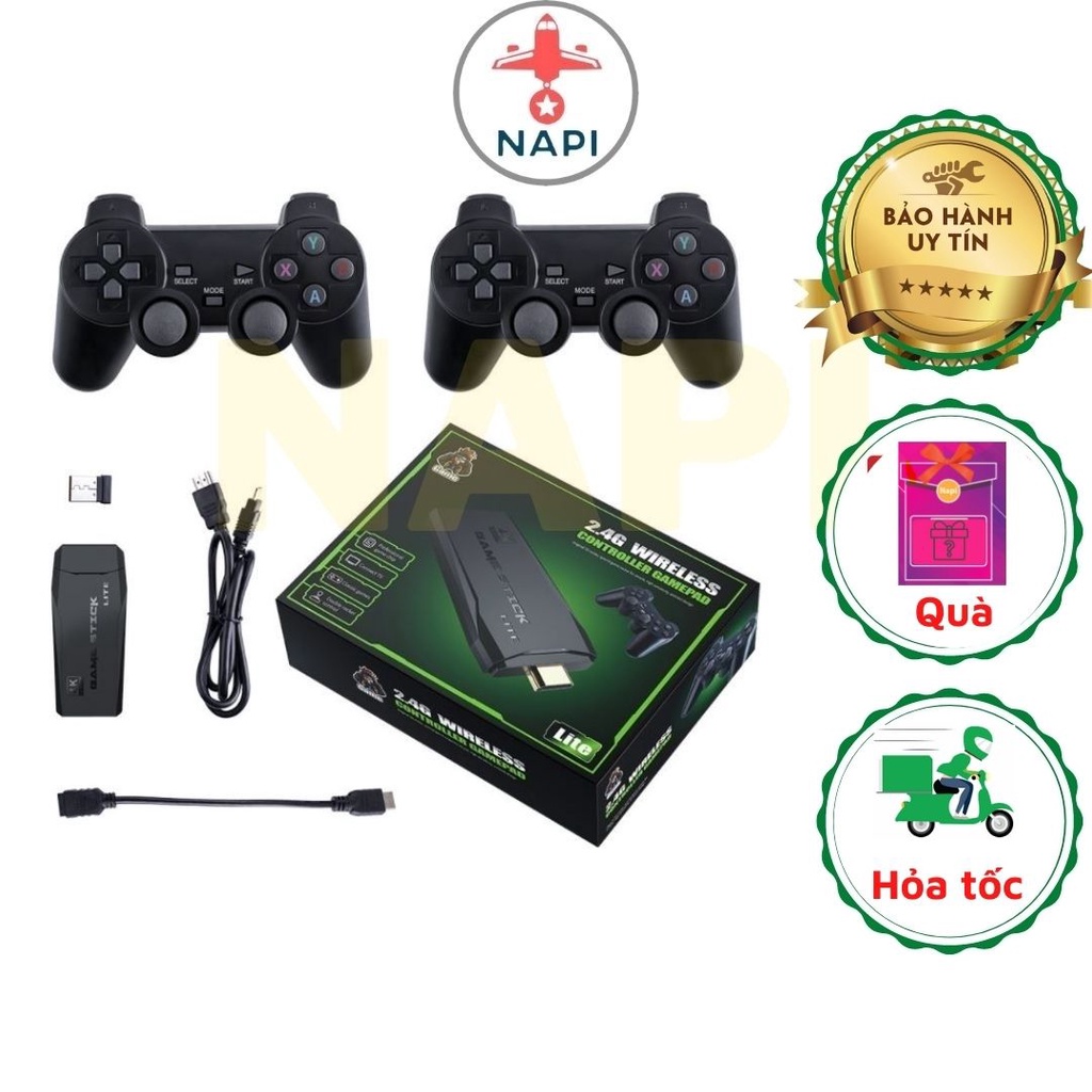 Game Stick 4k HDMI điện tử 4 nút máy chơi game cầm tay không dây