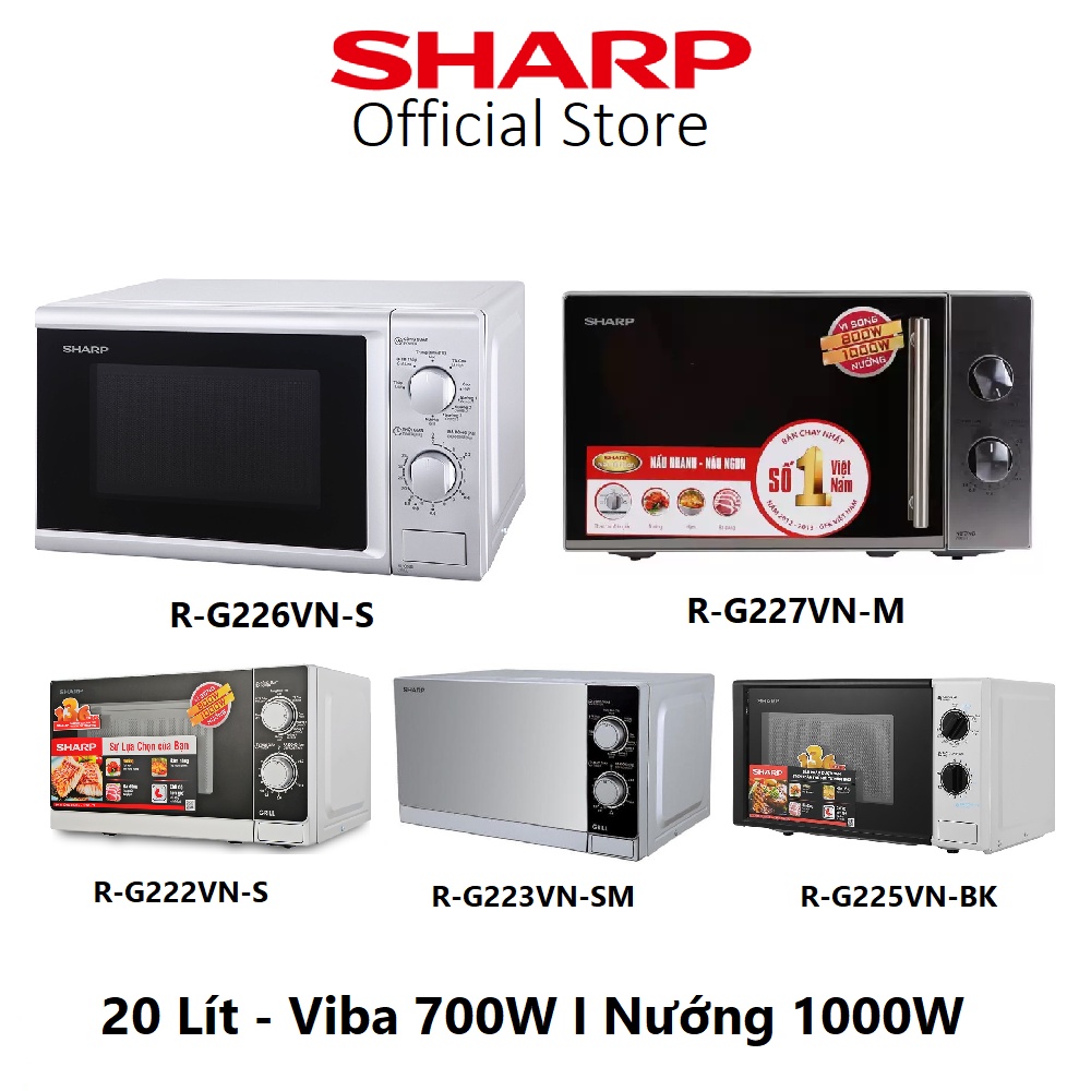 Lò vi sóng cơ Sharp 20 Lít Vi sóng 700W - Nướng 1000W - Bảo Hành 12 Tháng Chính hãng