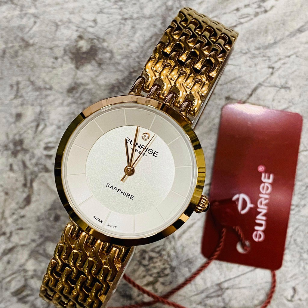 Đồng hồ Sunrise nữ chính hãng Nhật Bản L9918AA.RG.T - kính saphire - đá Swarovski -