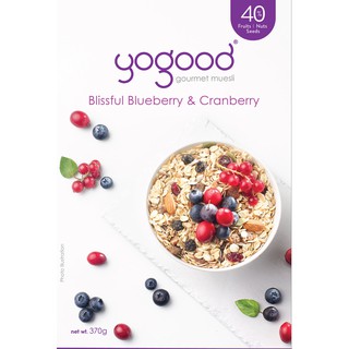 Ngũ cốc nguyên hạt quả việt quất & nam việt quất Yogood - Blissful Blueberry & Cranberry Muesli - Hộp 360g