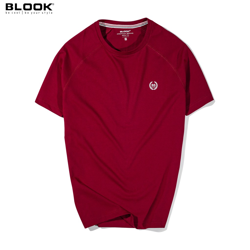 Áo thun cổ tròn nam BLOOK vải CVC co giãn tốt tay ráp lăng 8 màu 33738