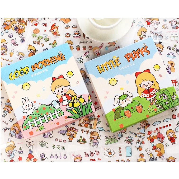 Hộp 100 tấm sticker Full hình cô gái xinh xắn