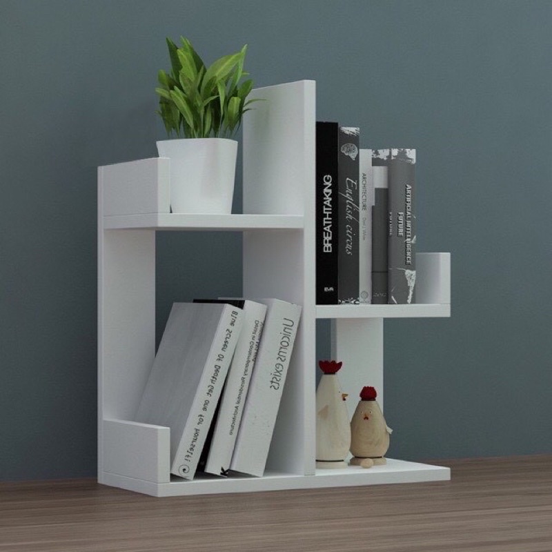 Kệ sách để bàn lắp ghép xương rồng mini kệ trang trí bàn làm việc hình cây mini