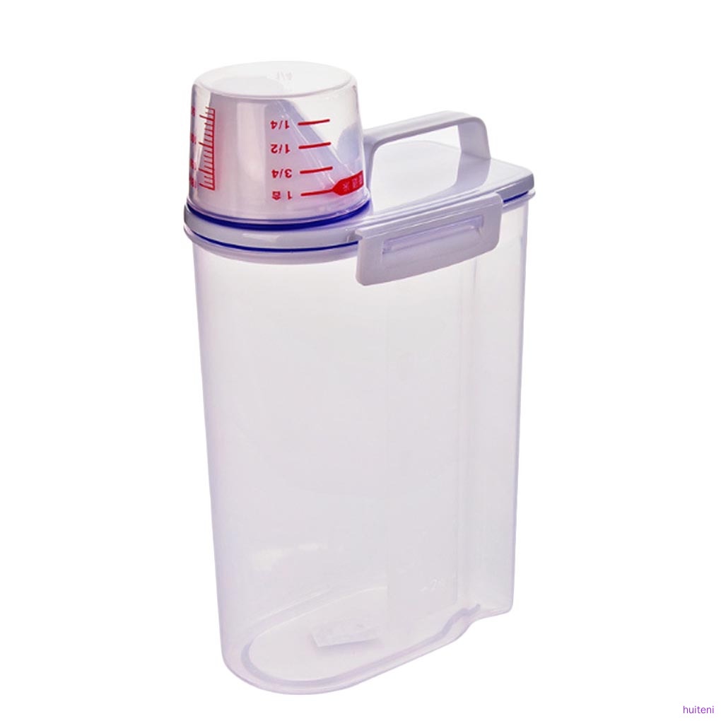 Hộp Đựng Gạo / Bột / Thực Phẩm Chống Ẩm Kèm Cốc Đo Lường Tiện Dụng Cho Nhà Bếp