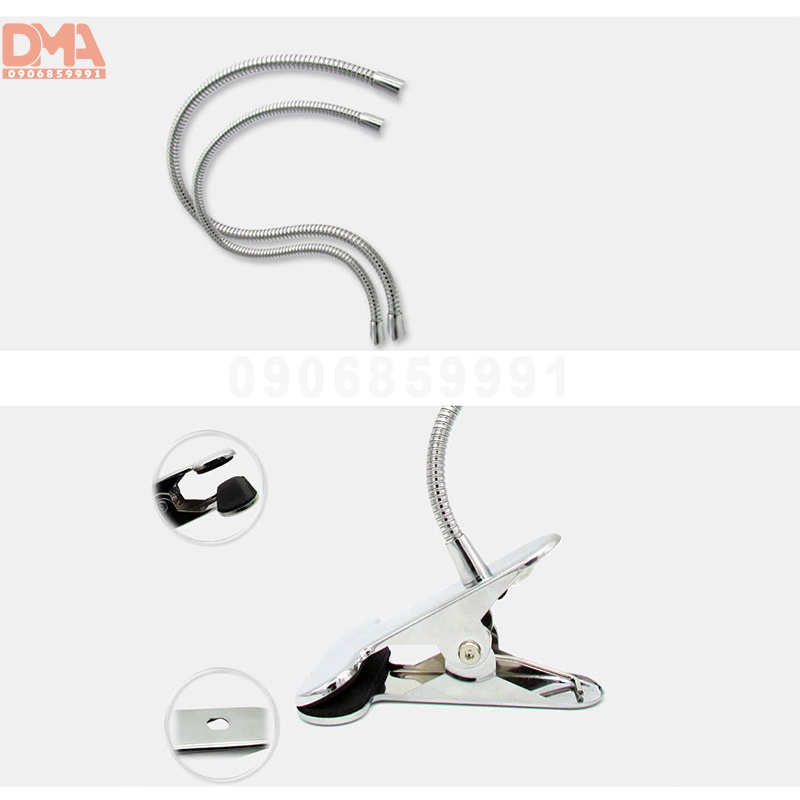 Đèn rọi trang trí 2 bóng,đèn led kẹp đọc sách nguồn USB (Hợp kim nhôm)