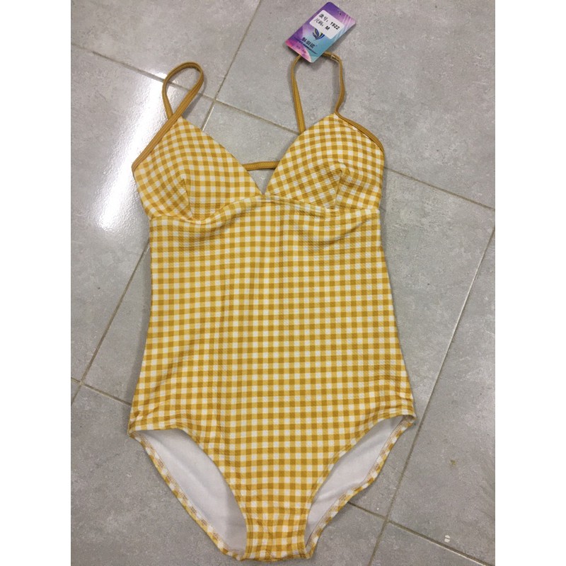 Order 12ngay (Hình thật) - Bikini 1 mảnh caro retro | BigBuy360 - bigbuy360.vn