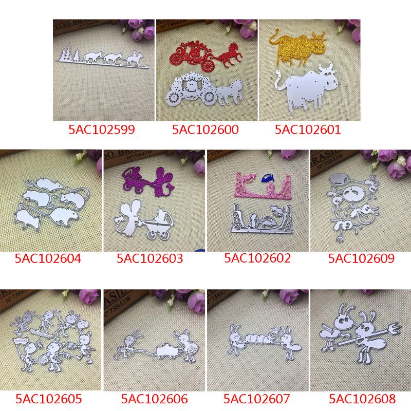 QQ Khuôn Cắt Giấy Kim Loại Hình Xe Ngựa Xinh Xắn