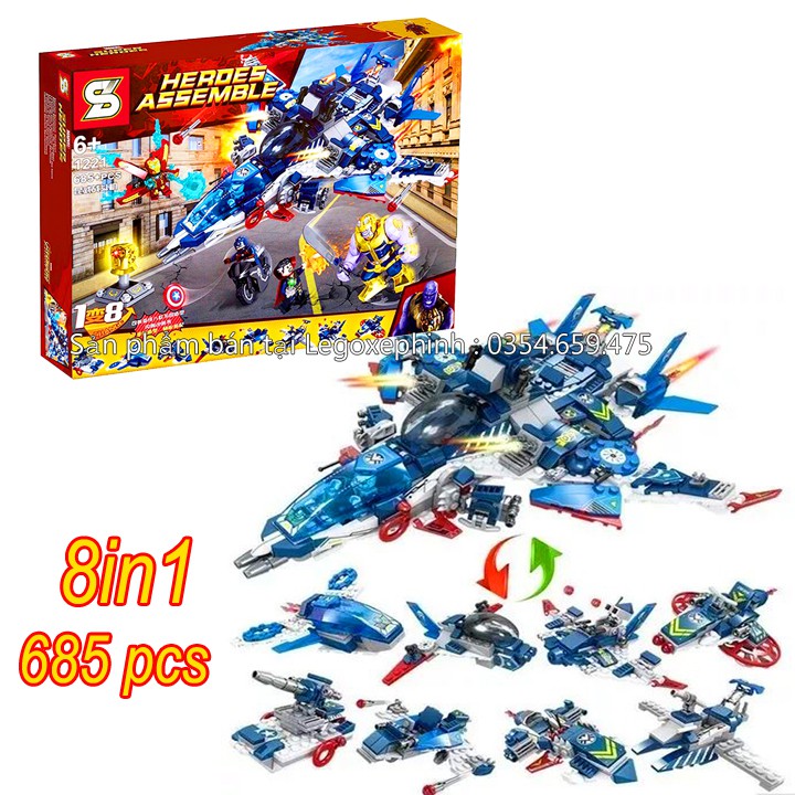 Bộ Lego Xếp Hình Ninjago Biệt Đội Siêu Anh Hùng (Avengers). Gồm 685 Chi Tiết. Lego Ninjago Lắp Ráp Đồ Chơi Cho Bé.