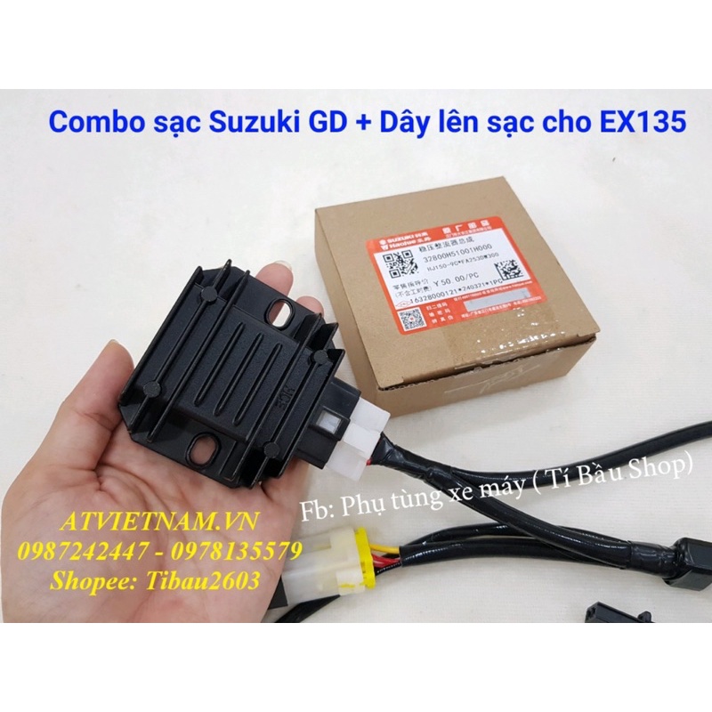 Combo sạc Suzuki HCE + Dây lên sạc chuyển điện bình EX135