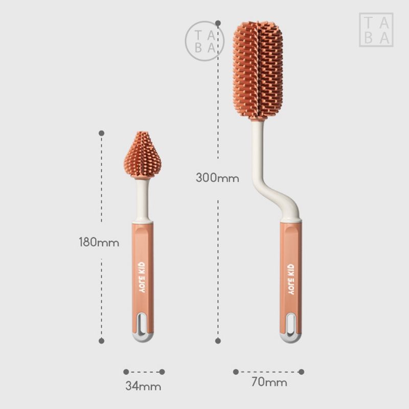 Cọ rửa bình sữa bông mút 5 chi tiết/silicon 2 chi tiết