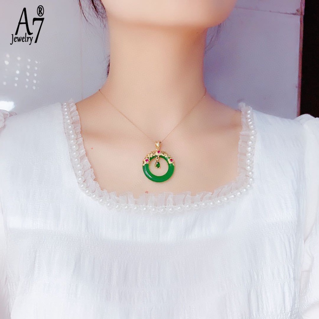 Vòng cổ Bạc 925 Mặt Tròn Đính Đá Zircon Thông Minh Chống Thấm Nước Cho Nữ