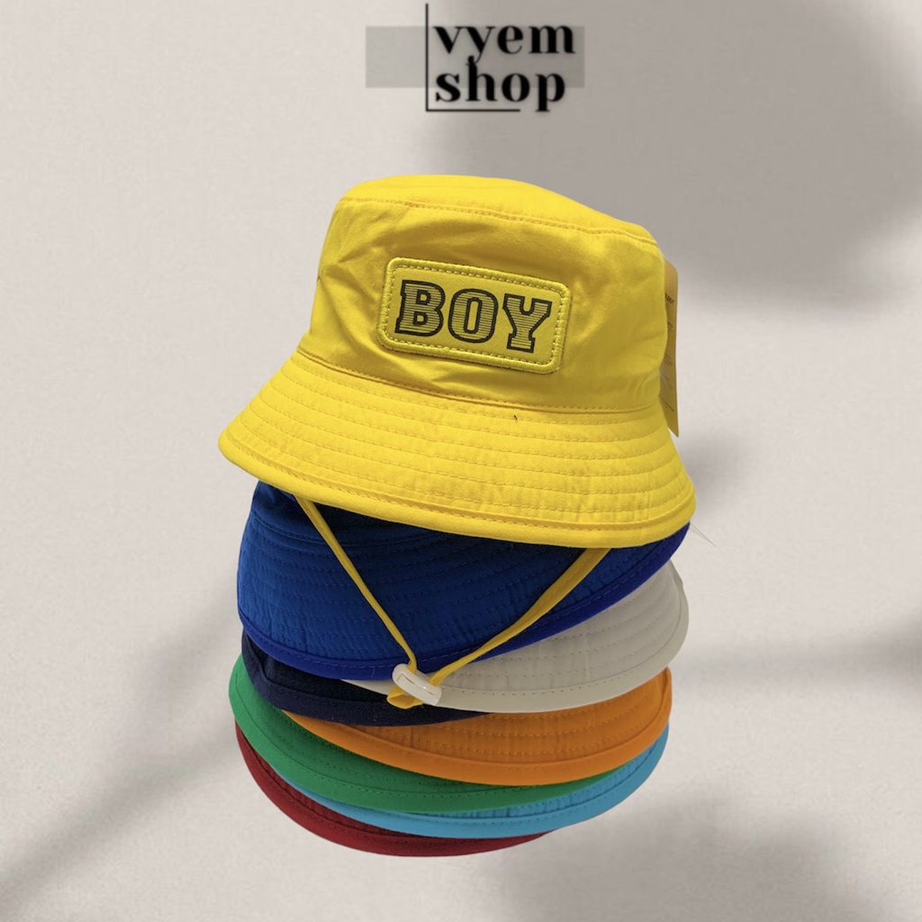 Mua Mũ bucket tai bèo vành cho bé từ 2-5 tuổi, BO TRUNG THÊU CHỮ BOY ...