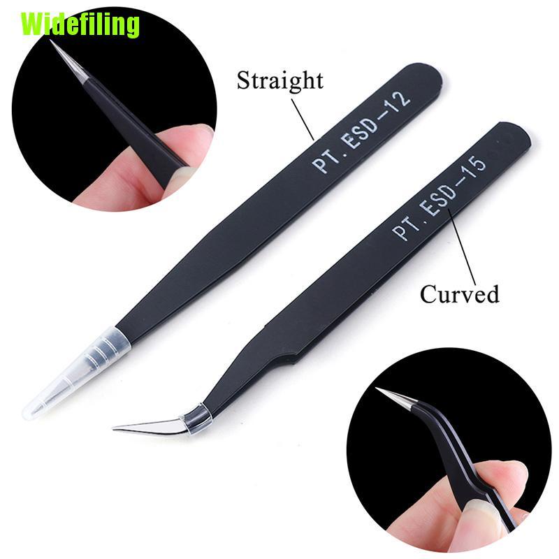 (Hàng Mới Về) Kẹp Tóc Chống Tĩnh Điện ESD-12 / 15 Bằng Thép Không Gỉ Chất Lượng Cao