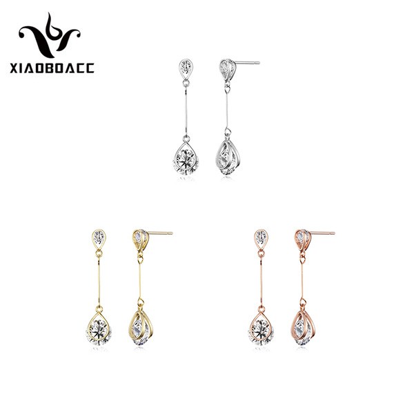 XiaoboACC Khuyên tai xi mạ bạc 925 sành điệu