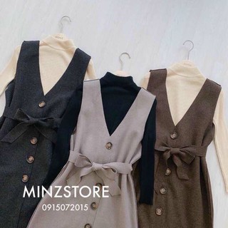 Set yếm dạ áo len tăm