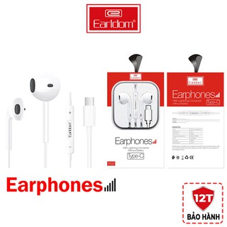 Tai nghe chân type-c earldom e19, âm bass và trebele cực đỉnh, thích hợp cho các dòng iphone, samsung mới, lỗi 1 đổi 1
