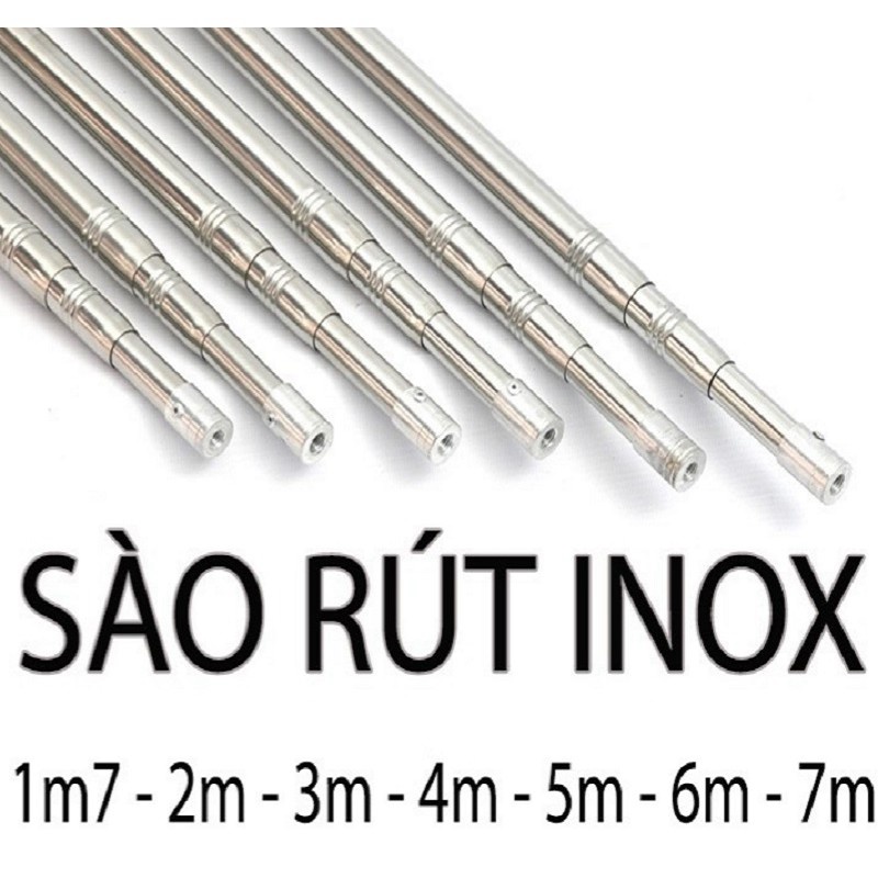 Sào Rút Inox, Sào Phơi Đồ inox thanh lý cán vợt câu cá sào chim inox 304 - Đồ Câu DHS