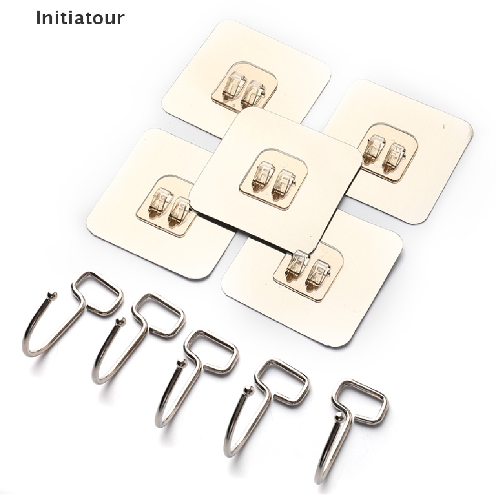 Set 5 Móc Treo Đồ Dán Tường Bằng Thép Không Gỉ Chống Trượt