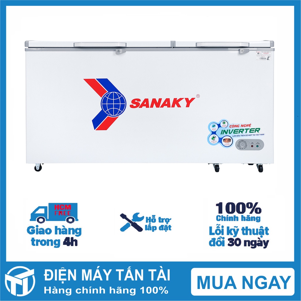 Tủ đông Inveter SANAKY 530 lít VH-6699HY3 - 1 NGĂN 2 CÁNH, DÀN LẠNH ĐỒNG, MIỄN PHÍ GIAO HÀNG HCM.