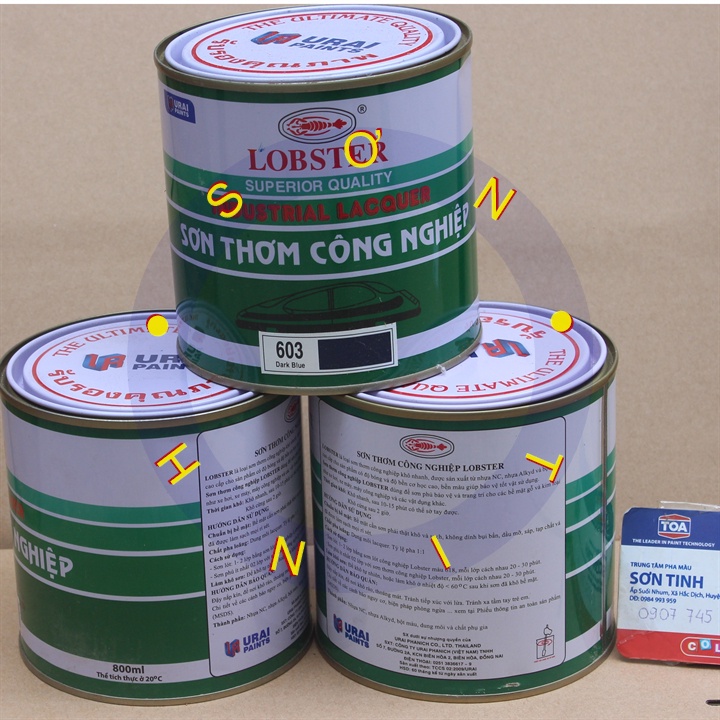 Sơn thơm công nghiệp Lobster màu xanh DƯƠNG YAMAHA ĐẬM đen DARK BLUE 603 800ml