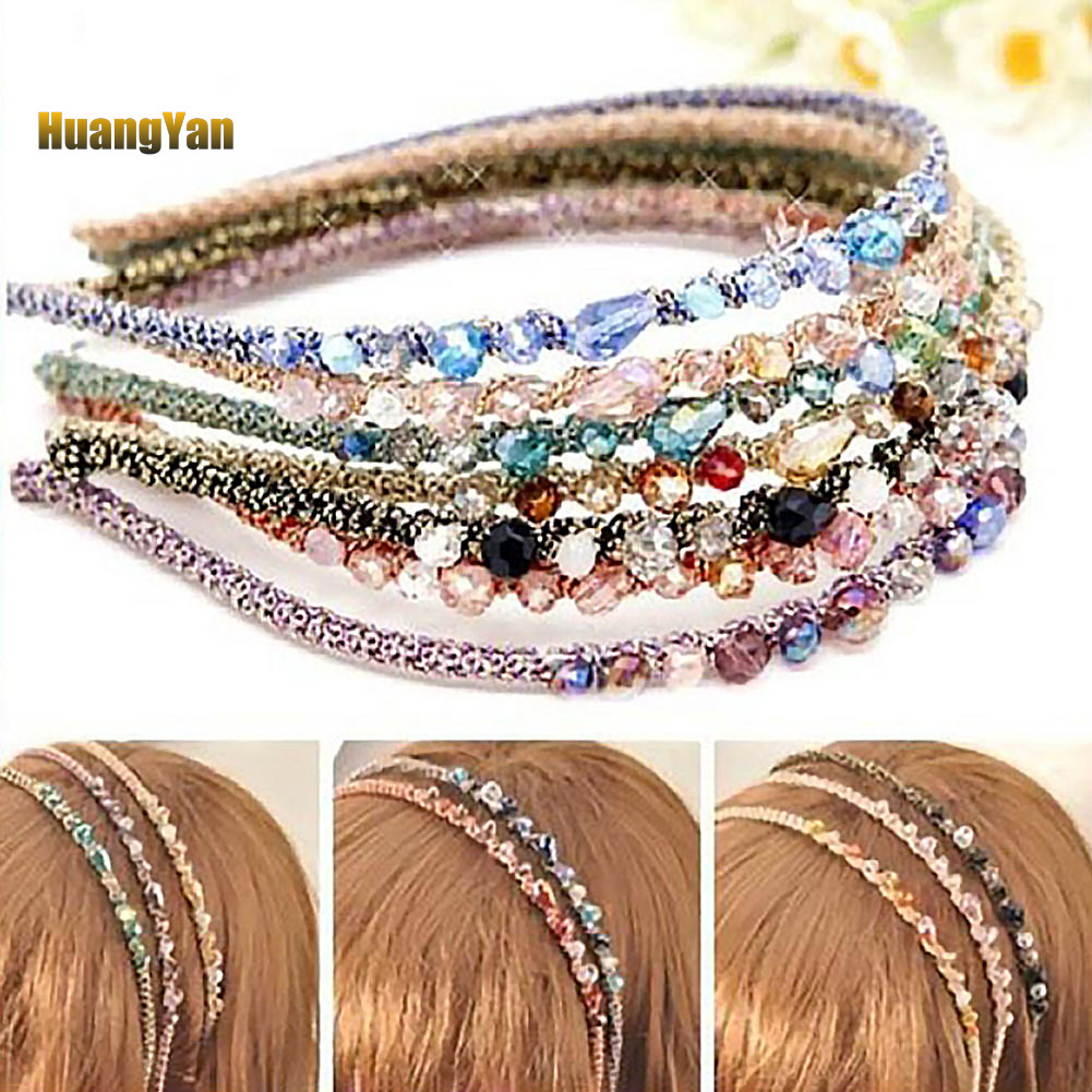 *DJTS* Shiny Colorful Irregular Rhinestone Hair Hoop Headband Hairband Jewelry Decor