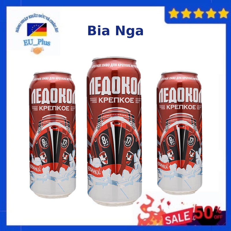 Bia Tàu Phá Băng Ledokol 8% 500ml - Nga - Uống là mê