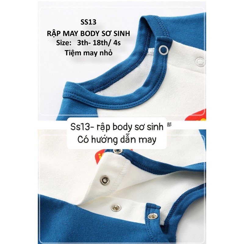 SS13_Rập giấy may body tay raglan sơ sinh