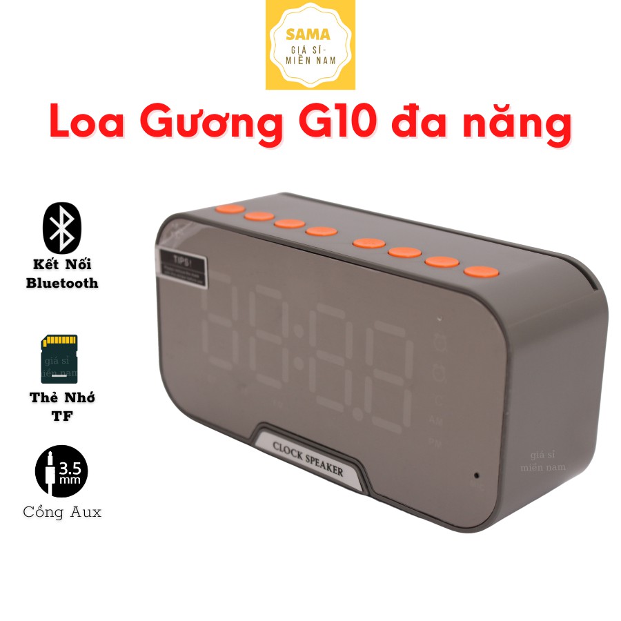 Loa Bluetooth Không Dây Màn Hình Led G10 | Tích Hợp Đồng Hồ - Báo Thức - Đài FM - Màn Hình Gương - Đo Nhiệt Độ Phòng