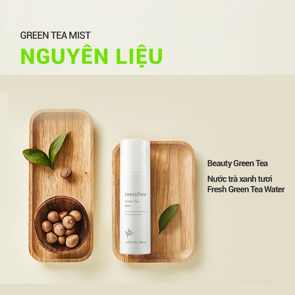 Xịt khoáng dưỡng ẩm innisfree Green Tea Mist 50ml