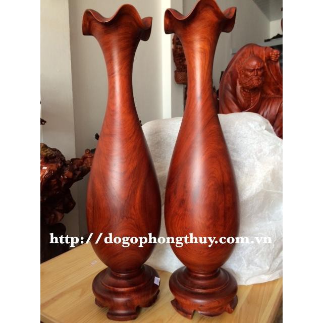 [Decor Cao Cấp ] Cặp Lục bình gỗ hương cao 40cm
