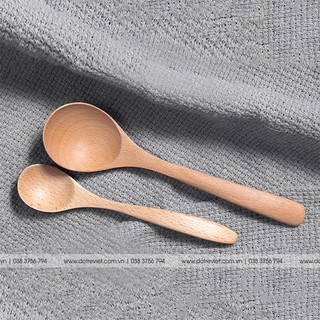 Bộ muỗng, thìa gỗ sồi cao cấp mộc không sơn | Đồ Tre Việt Nam