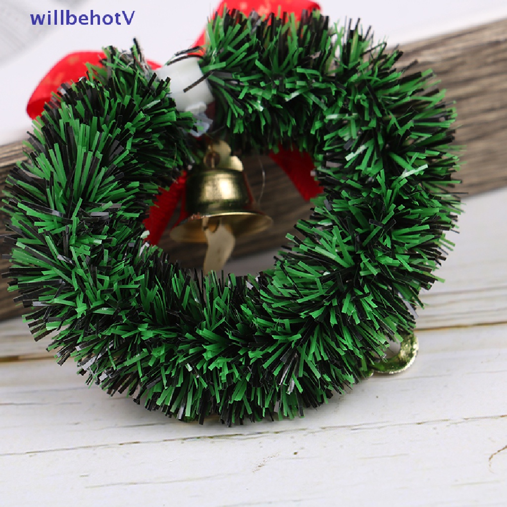 [WillbehotV] 1 Vòng Hoa Giáng Sinh Thu Nhỏ 1: 12 1: 6 Trang Trí Nhà Búp Bê