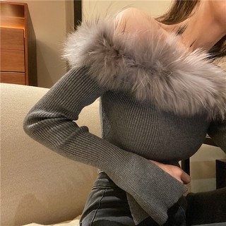 Áo len dệt kim trễ vai sang trọng cho chị em