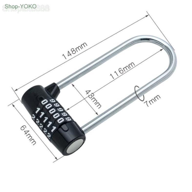 Khóa số chống trộm móc khóa dài JL115, loại 5 số có thể thay đổi được mã số (ShopYOKO)