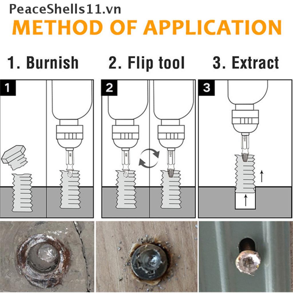 [PeaceShells11] Set 6 Mũi Khoan Tháo Ốc Vít Bị Hỏng Dễ Dàng Mang Theo
